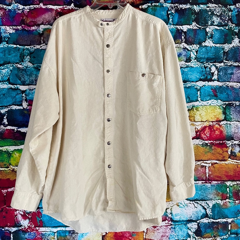 Vintage 90's American Rebel Sacrifice Nothing Silk Button Down Shirt Large